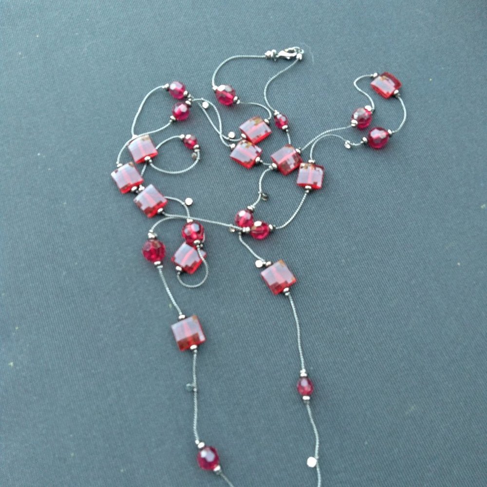 30 inch Red Bead Necklace